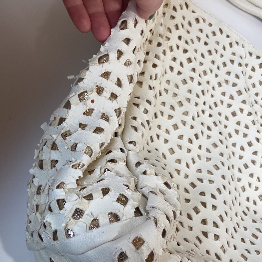 Big Buddha white and gold large bag tote shoulder strap - Picture 8 of 9